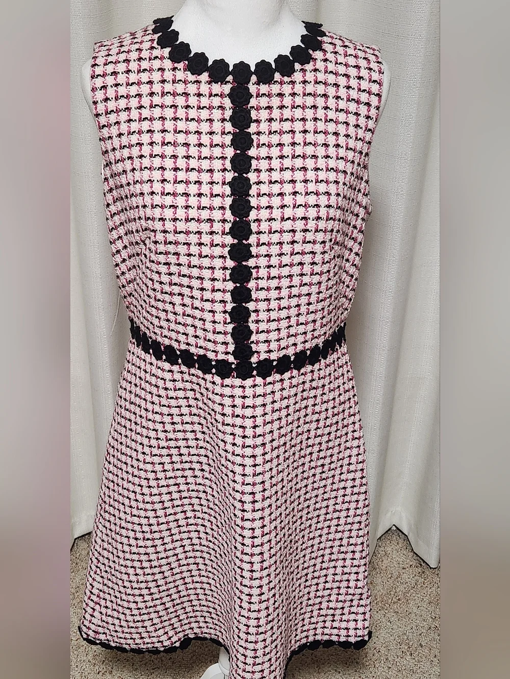 Kate Spade New York Women’s Size 12 Multi Tweed Pink Marbled A Line Dress - Picture 2 of 9